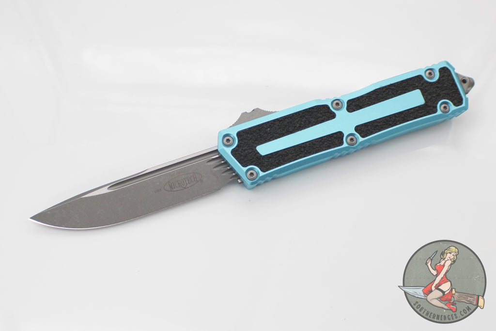 Microtech Scarab II- Single Edge- Turquoise Handle- Apocalyptic Blade 1278-10 APTQ