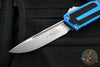 Microtech Scarab II- Single Edge- Blue Handle- Stonewash Plain Edge Blade 1278-10 BL