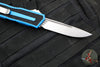 Microtech Scarab II- Single Edge- Blue Handle- Stonewash Plain Edge Blade 1278-10 BL