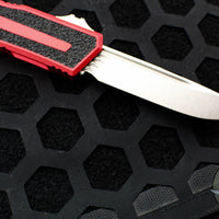 Microtech Scarab II 2024- Single Edge- Red Handle- Stonewash Plain Edge Blade 1278-10 RD