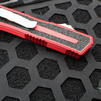 Microtech Scarab II 2024- Single Edge- Red Handle- Stonewash Plain Edge Blade 1278-10 RD