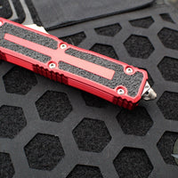 Microtech Scarab II 2024- Single Edge- Red Handle- Stonewash Plain Edge Blade 1278-10 RD