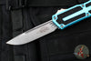 Microtech Scarab II- Single Edge- Turquoise Handle- Stonewash Plain Edge Blade 1278-10 TQ