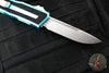 Microtech Scarab II- Single Edge- Turquoise Handle- Stonewash Plain Edge Blade 1278-10 TQ