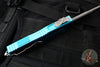 Microtech Scarab II- Single Edge- Turquoise Handle- Stonewash Plain Edge Blade 1278-10 TQ