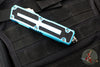 Microtech Scarab II- Single Edge- Turquoise Handle- Stonewash Plain Edge Blade 1278-10 TQ