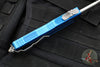 Microtech Scarab II- Single Edge- Blue Handle- Apocalyptic Part Serrated Blade 1278-11 APBL