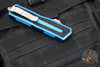 Microtech Scarab II 2024- Single Edge- Blue Handle- Apocalyptic Part Serrated Blade 1278-11 APBL