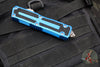 Microtech Scarab II 2024- Single Edge- Blue Handle- Apocalyptic Part Serrated Blade 1278-11 APBL