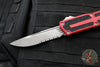 Microtech Scarab II- Single Edge- Red Handle- Apocalyptic Part Serrated Blade 1278-11 APRD