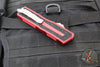 Microtech Scarab II- Single Edge- Red Handle- Apocalyptic Part Serrated Blade 1278-11 APRD