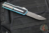 Microtech Scarab II- Single Edge- Turquoise Handle- Apocalyptic Part Serrated Blade 1278-11 APTQ