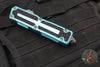 Microtech Scarab II- Single Edge- Turquoise Handle- Apocalyptic Part Serrated Blade 1278-11 APTQ