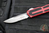 Microtech Scarab II- Single Edge- Red Handle- Stonewash Part Serrated Edge Blade 1278-11 RD