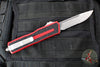 Microtech Scarab II- Single Edge- Red Handle- Stonewash Part Serrated Edge Blade 1278-11 RD