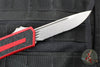 Microtech Scarab II- Single Edge- Red Handle- Stonewash Part Serrated Edge Blade 1278-11 RD