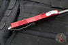 Microtech Scarab II- Single Edge- Red Handle- Stonewash Part Serrated Edge Blade 1278-11 RD