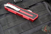 Microtech Scarab II- Single Edge- Red Handle- Stonewash Part Serrated Edge Blade 1278-11 RD