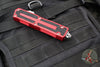Microtech Scarab II- Single Edge- Red Handle- Stonewash Part Serrated Edge Blade 1278-11 RD