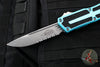 Microtech Scarab II 2024- Single Edge- Turquoise Handle- Stonewash Part Serrated Edge Blade 1278-11 TQ