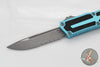 Microtech Scarab II- Single Edge- Turquoise Handle- Apocalyptic Part Serrated Blade 1278-11 APTQ