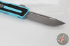Microtech Scarab II- Single Edge- Turquoise Handle- Apocalyptic Part Serrated Blade 1278-11 APTQ