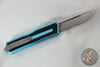 Microtech Scarab II- Single Edge- Turquoise Handle- Stonewash Part Serrated Edge Blade 1278-11 TQ