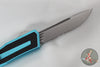 Microtech Scarab II- Single Edge- Turquoise Handle- Stonewash Part Serrated Edge Blade 1278-11 TQ