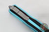 Microtech Scarab II- Single Edge- Turquoise Handle- Stonewash Part Serrated Edge Blade 1278-11 TQ