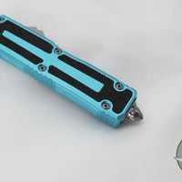 Microtech Scarab II- Single Edge- Turquoise Handle- Stonewash Part Serrated Edge Blade 1278-11 TQ