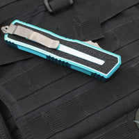 Microtech Scarab II- Double Edge- Turquoise Handle- Apocalyptic Full Serrated Edge Blade 1280-12 APTQ