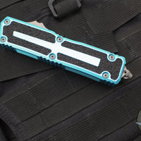 Microtech Scarab II- Double Edge- Turquoise Handle- Apocalyptic Full Serrated Edge Blade 1280-12 APTQ