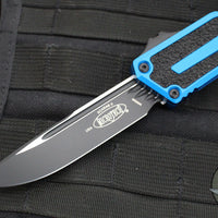 Microtech Scarab II- Single Edge- Blue Handle- Black Plain Edge Blade 1278-1 BL