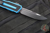 Microtech Scarab II- Single Edge- Blue Handle- Black Plain Edge Blade 1278-1 BL