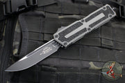 Microtech Scarab II 2024- Single Edge- Natural Clear Finished Handle- Black Plain Edge Blade 1278-1 NC