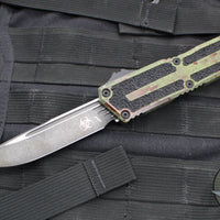 Microtech Scarab II 2024- Single Edge- Outbreak Finished Handle- Outbreak Black Plain Edge Blade 1278-1 OBS