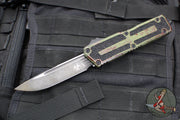 Microtech Scarab II- Single Edge- Outbreak Finished Handle- Outbreak Black Plain Edge Blade 1278-1 OBS
