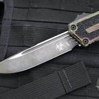 Microtech Scarab II 2024- Single Edge- Outbreak Finished Handle- Outbreak Black Plain Edge Blade 1278-1 OBS