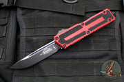 Microtech Scarab II- Single Edge- Red Handle- Black Plain Edge Blade 1278-1 RD