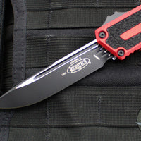 Microtech Scarab II- Single Edge- Red Handle- Black Plain Edge Blade 1278-1 RD