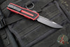 Microtech Scarab II- Single Edge- Red Handle- Black Plain Edge Blade 1278-1 RD