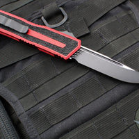 Microtech Scarab II- Single Edge- Red Handle- Black Plain Edge Blade 1278-1 RD