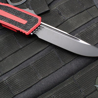 Microtech Scarab II- Single Edge- Red Handle- Black Plain Edge Blade 1278-1 RD