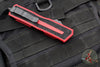 Microtech Scarab II- Single Edge- Red Handle- Black Plain Edge Blade 1278-1 RD