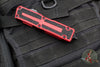 Microtech Scarab II- Single Edge- Red Handle- Black Plain Edge Blade 1278-1 RD