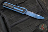 Microtech Scarab II- Gen III- Single Edge- Weathered Blue Handle- Weathered Blue Black Plain Edge Blade 1278-1 WBL