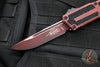 Microtech Scarab II- Gen III- Single Edge- Weathered Crimson Handle- Weathered Crimson Black Plain Edge Blade 1278-1 WCN