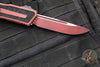 Microtech Scarab II- Gen III- Single Edge- Weathered Crimson Handle- Weathered Crimson Black Plain Edge Blade 1278-1 WCN