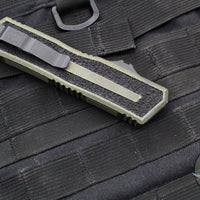 Microtech Scarab II- Gen III- Single Edge- Weathered Grenade Green Handle- Weathered Grenade Green Black Plain Edge Blade 1278-1 WGG