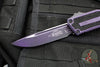 Microtech Scarab II- Gen III- Single Edge- Weathered Purple Handle- Weathered Purple Black Plain Edge Blade 1278-1 WPU